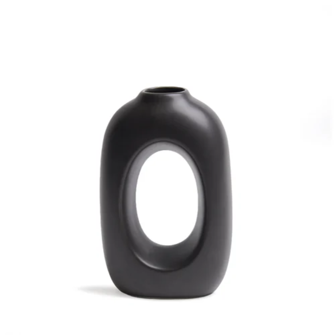 Black Decorative Ceramic Vase