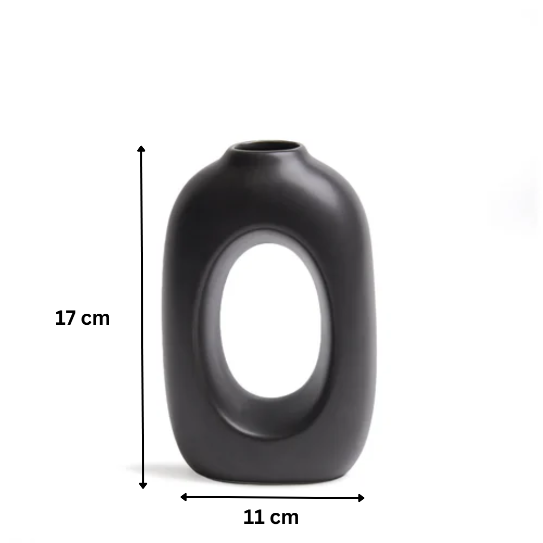 Black Decorative Ceramic Vase