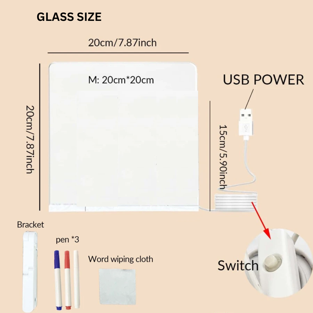 Erasable Glass Light