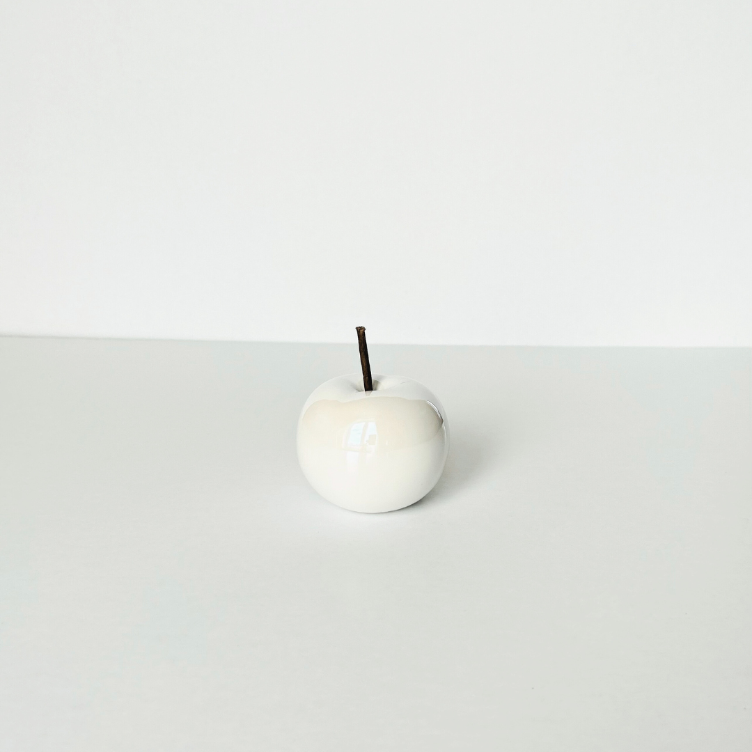 White Ceramic Apple
