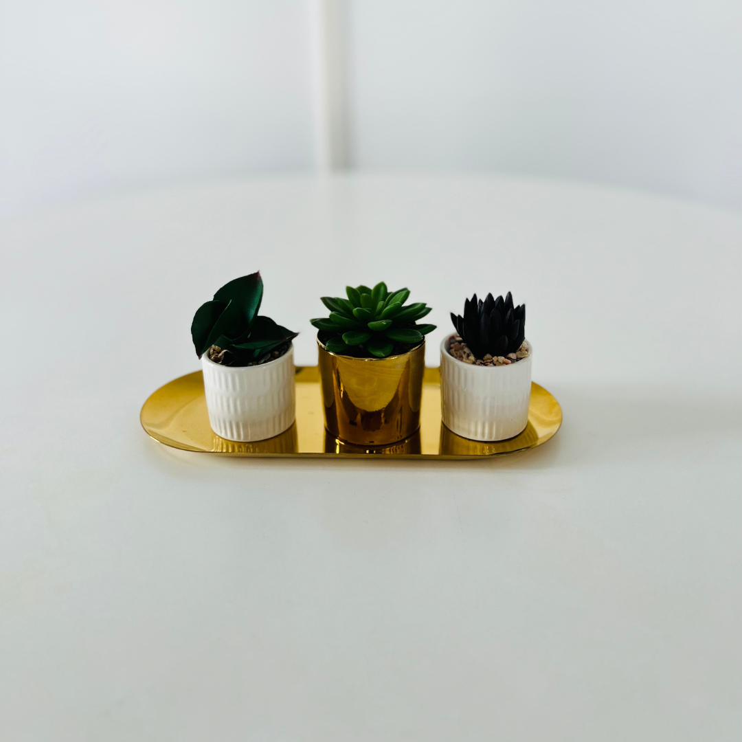 Small Fake Plant - Gold