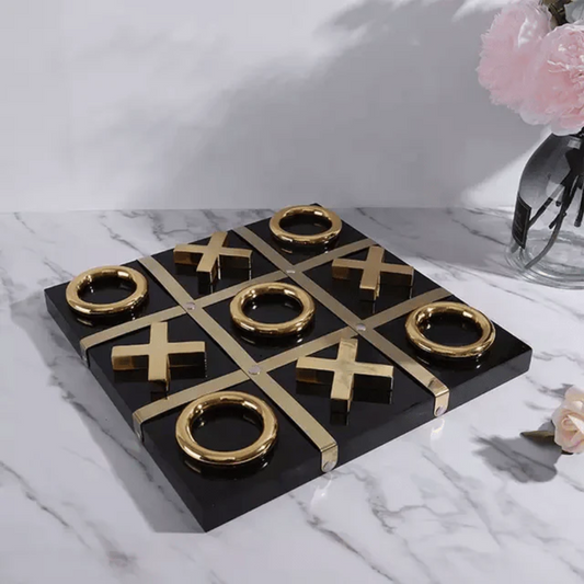 Gold Marble Tic Tac Toe