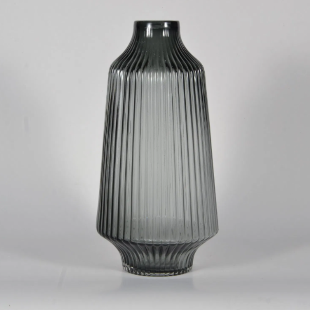 Ribbed Glass Vase