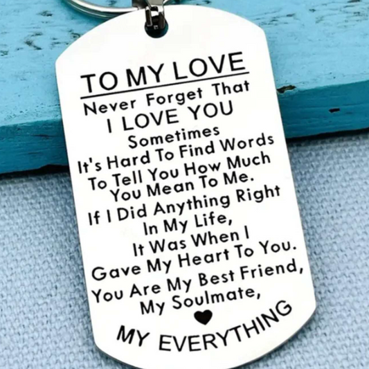 To My Love Keychain