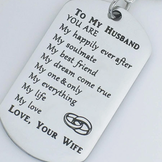 To My Husband Keychain