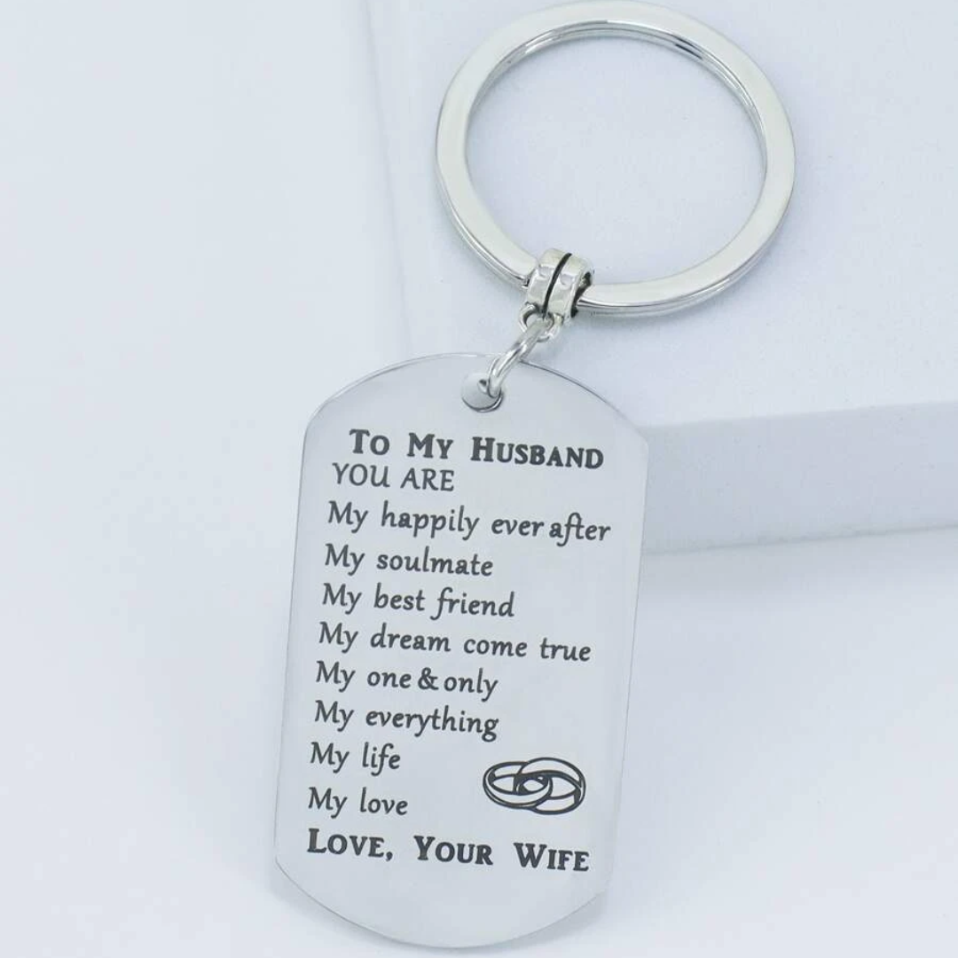 To My Husband Keychain