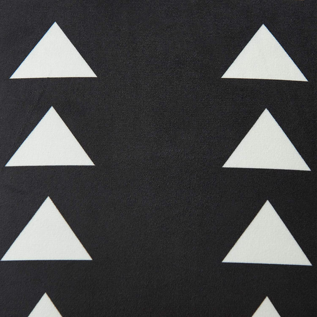 2 Black Pillows with White Triangles